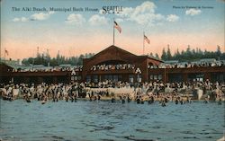 The Alki Beach, Municipal Bath House Postcard