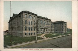 High School Building Postcard