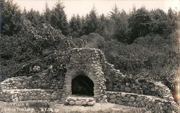Fireplace at Bishop Pine Lodge Trinidad California