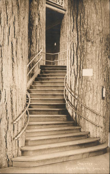 Stairway in the state museum Seattle Washington 1909 Alaska Yukon-Pacific Exposition