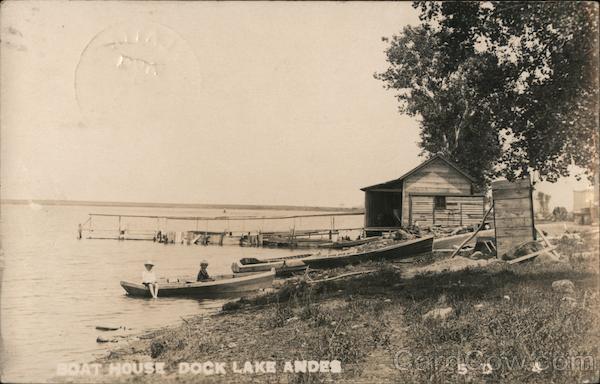 Boat house and dock at Lake Andes South Dakota