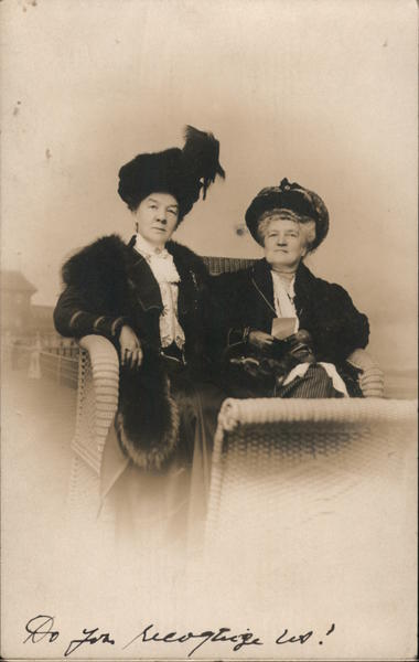 Studio: Two Ladies in Carriage on Boardwalk Atlantic City New Jersey