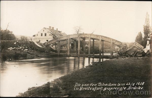 The Bridge Blown up by the Czechs - Sudetenland Crisis 1938 Breitenfurt Germany