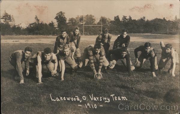 Lakewood, O. Varsity Team 1910 Ohio Football