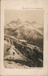 The Majestic Tetone in Robes of Early Winter Postcard