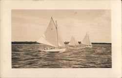Sailboats sailing off the Coast of Maine Postcard