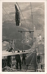 Cable Spinning Golden Gate Bridge Postcard