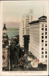 Granville St from Pender, Tinted Postcard