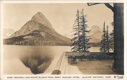 Grinnell and Mt Wilbur From Many Glacier Hotel Postcard