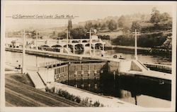 U.S. government canal locks Postcard