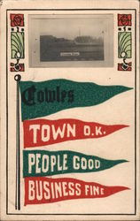 Cowles Town O.K. People Good Business Fine Postcard