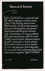 Thomas A. Edison Poem Postcard