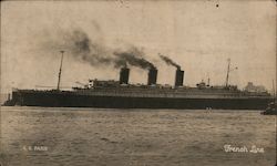 S.S. Paris, French Line Postcard