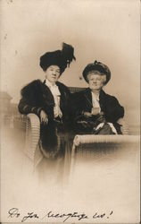 Studio: Two Ladies in Carriage on Boardwalk Postcard