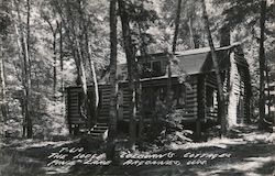 The Lodge Colburn's Cottages Pine Lake Postcard