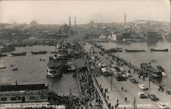 Bird's Eye View of Galata Bridge Postcard