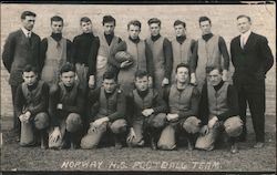1912 Norway High School Football Team Postcard