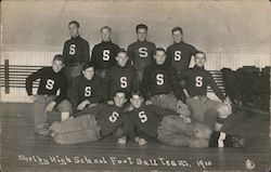 Shelby High School Football Team 1910 Postcard