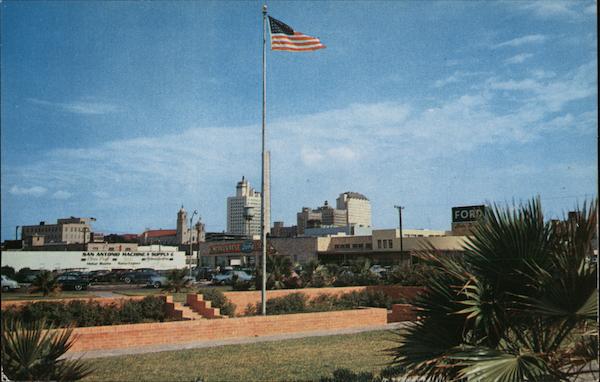 Skyline from Sunken Gardens near City Hall Corpus Christi Texas