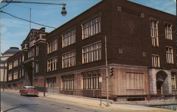 High School Building and First Presbyterian Church Jeannette Pennsylvania