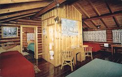 Cabin Interior at Barney's Ball Lake Lodge Postcard