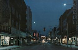 State Lines separating the Twin-City on the famous State Street, downtown Postcard