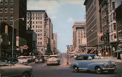 Broadway, Looking North From Grand Avenue, in Downtown Postcard