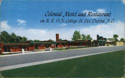 Colonial Motel and Restaurant on U.S. 15 N. College St. Ext. Oxford, NC Postcard Postcard Postcard