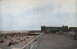 View of Scarborough State Beach from Boardwalk, Point Judith Narragansett, RI Postcard Postcard Postcard