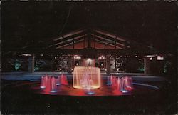 Lighted Fountain, Cape Coral Yacht and Racket Club Postcard