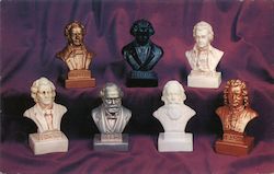 Famous Composer Busts - G. Schirmer Postcard