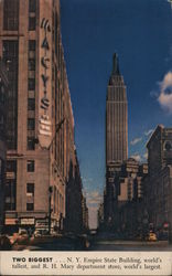 Two Biggest - Empire State Building and R.H. Macy Department Store Postcard