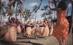 Hula Lessons at Waikiki Hawaii Postcard Postcard Postcard