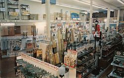 Interior view of Schoeneman's Home Improvement Store Postcard