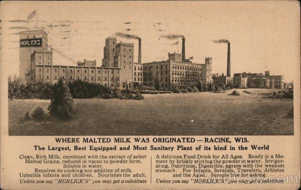Horlick's Original Malted Milk Racine Wisconsin Advertising