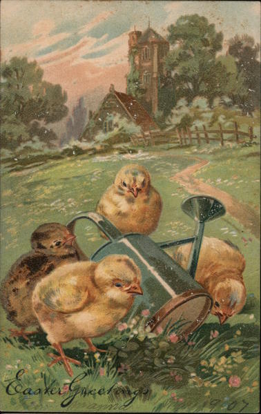 Easter Greetings With Chicks