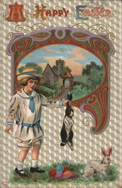 A Happy Easter With Bunnies