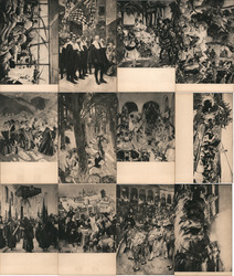 Lot of 12 Joaquín Sorolla Paintings Postcard