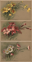 Set of 3: Klein Flowers C. Klein Postcard Postcard Postcard