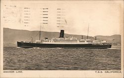 Anchor Line T.S.S. California Postcard