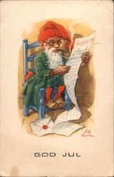 God Jul Santa Claus Postcard Postcard Postcard