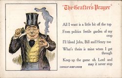 The Grafter's Prayer Comic, Funny Postcard Postcard Postcard
