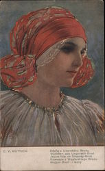 Young woman from Uhersky-Brod Postcard