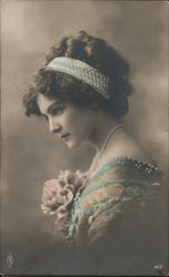 PFB - Photo portrait of young woman - tinted Postcard