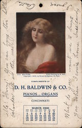 Solitude - Compliments of D.H. Baldwin & CO. Pianos - Organs Cincinnati Postcard