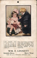 Wm. F. Linnett Reliable Shoes, Men's Wear Cor. 5th and A Streets, Oxnard, Cal. Postcard