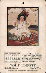 Wm. F. Linnett Reliable Shoes, Men's Wear Cor. 5th and A Streets, Oxnard, Cal. Postcard