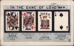 In the Game of Love - Playing Cards Card Games Postcard Postcard Postcard