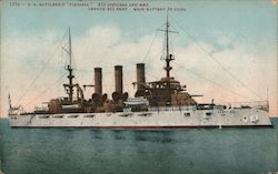 USS Battleship "Virginia" Postcard