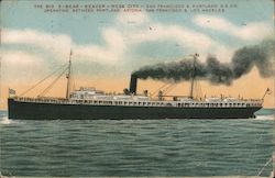 The Big 9-Bear-Beaver-Rose City-San Francisco & Portland S.S. Co. Postcard